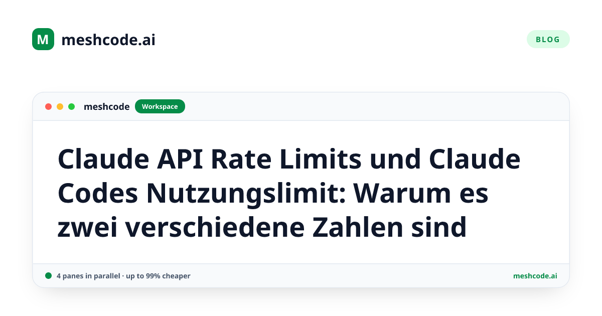 Claude API Rate Limits und Claude Codes Nutzungslimit: Warum es zwei verschiedene Zahlen sind