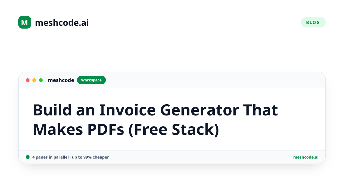 Build an Invoice Generator That Makes PDFs (Free Stack)