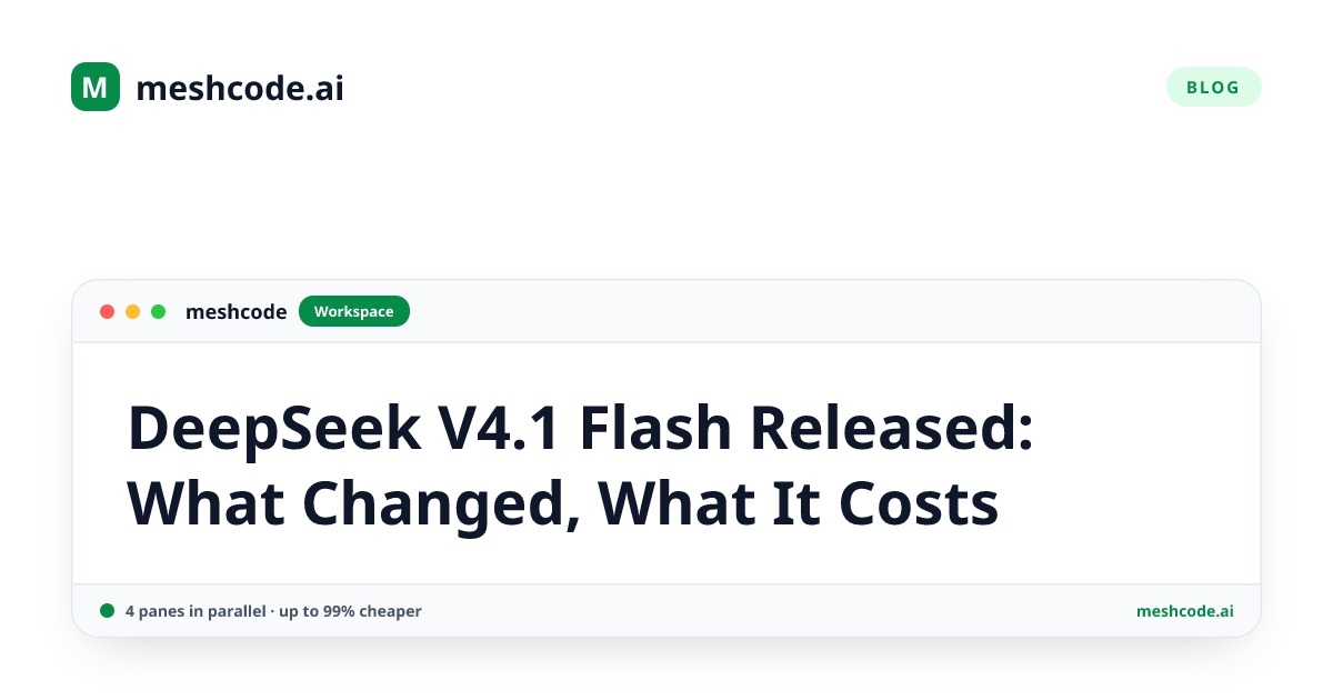 DeepSeek V4.1 Flash Released: What Changed, What It Costs