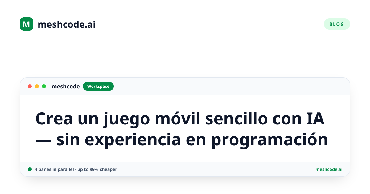 Crea un juego móvil sencillo con IA — sin experiencia en programación