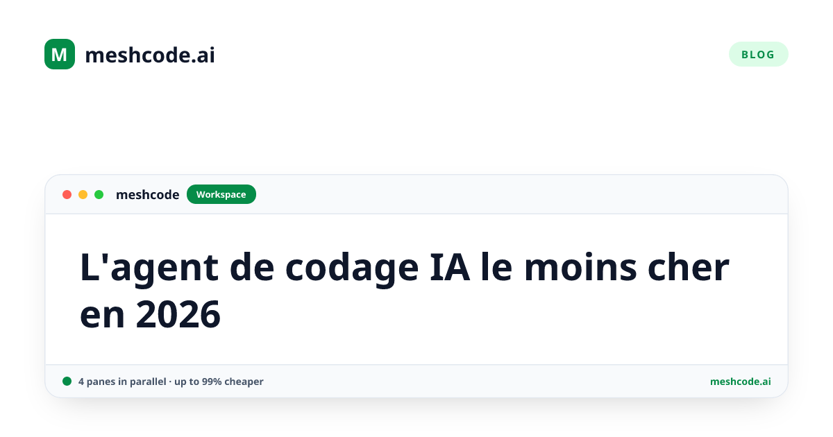 L'agent de codage IA le moins cher en 2026