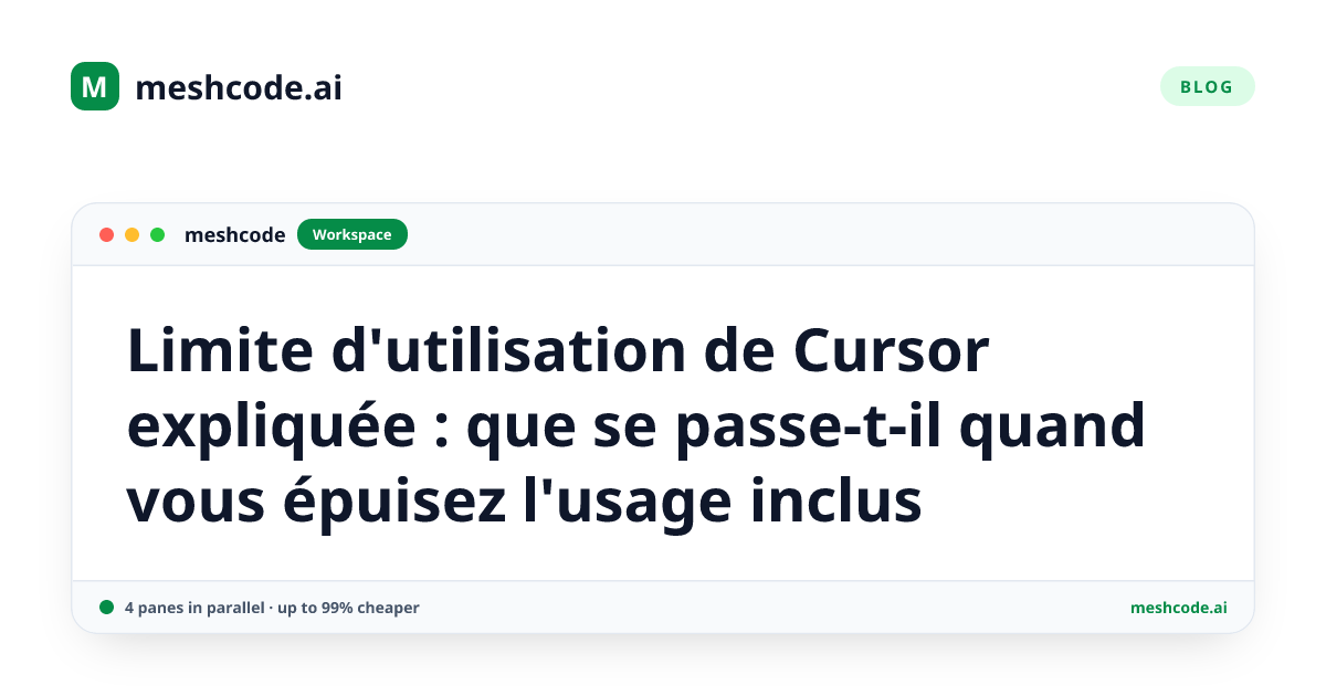 Limite d'utilisation de Cursor expliquée : que se passe-t-il quand vous épuisez l'usage inclus