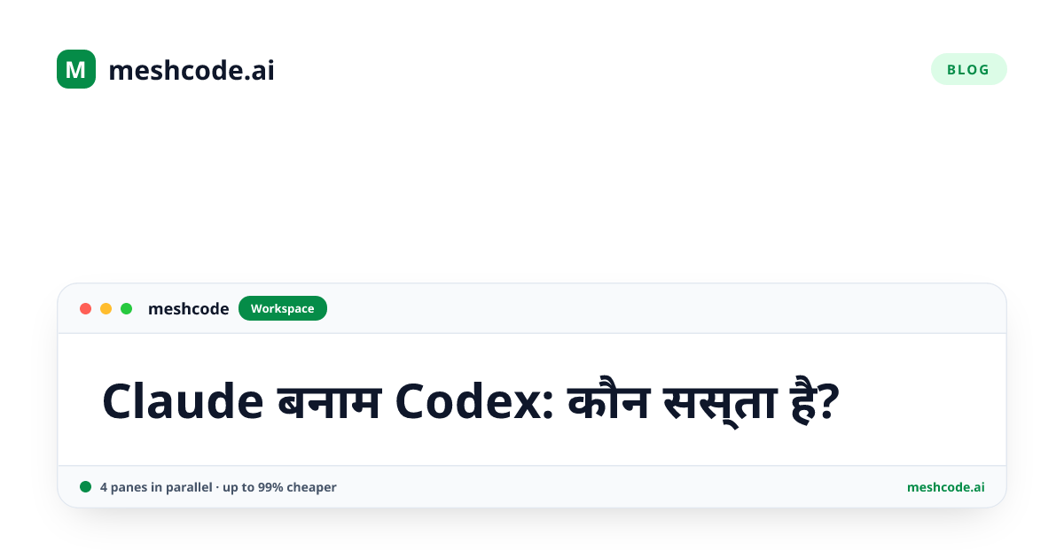 Claude बनाम Codex: कौन सस्ता है?