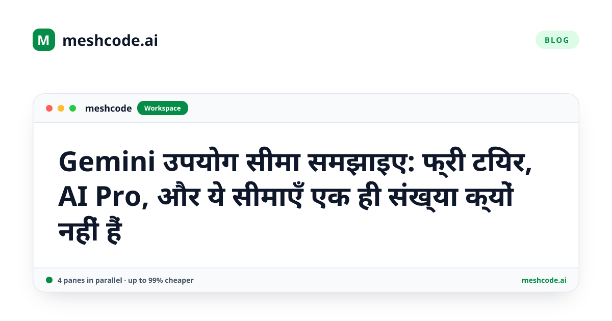 Gemini उपयोग सीमा समझाइए: फ्री टियर, AI Pro, और ये सीमाएँ एक ही संख्या क्यों नहीं हैं