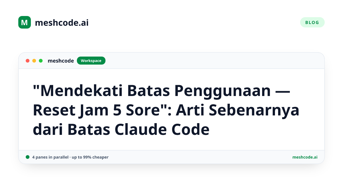 "Mendekati Batas Penggunaan — Reset Jam 5 Sore": Arti Sebenarnya dari Batas Claude Code
