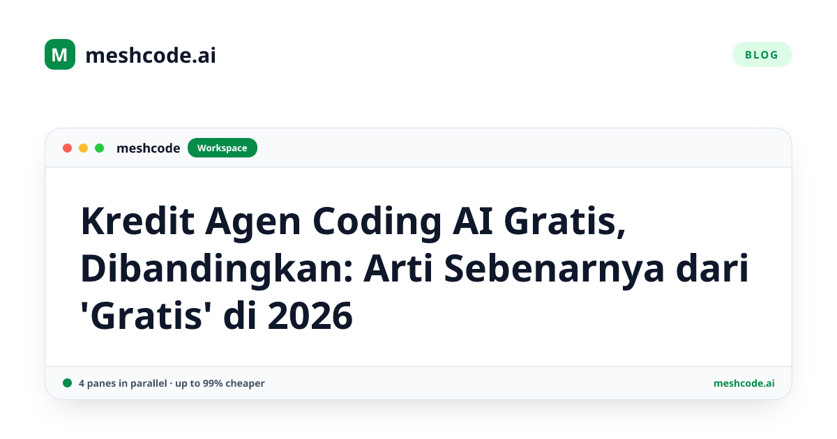 Kredit Agen Coding AI Gratis, Dibandingkan: Arti Sebenarnya dari 'Gratis' di 2026