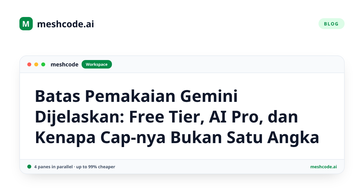 Batas Pemakaian Gemini Dijelaskan: Free Tier, AI Pro, dan Kenapa Cap-nya Bukan Satu Angka