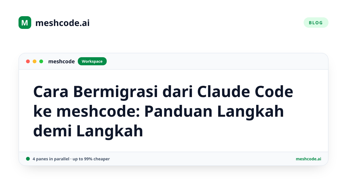 Cara Bermigrasi dari Claude Code ke meshcode: Panduan Langkah demi Langkah
