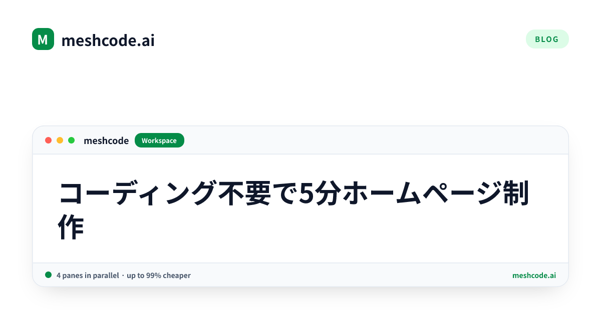 コーディング不要で5分ホームページ制作