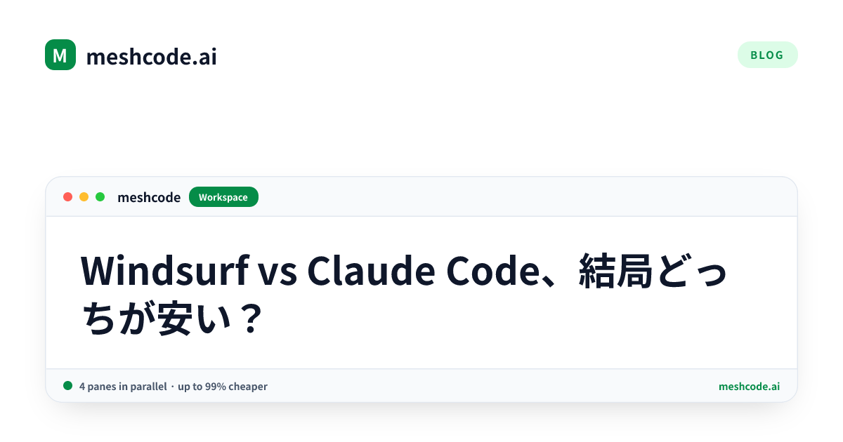 Windsurf vs Claude Code、結局どっちが安い？