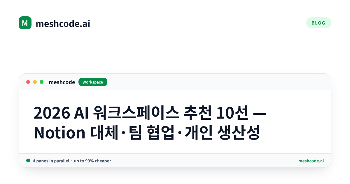 2026 AI 워크스페이스 추천 10선 — Notion 대체·팀 협업·개인 생산성