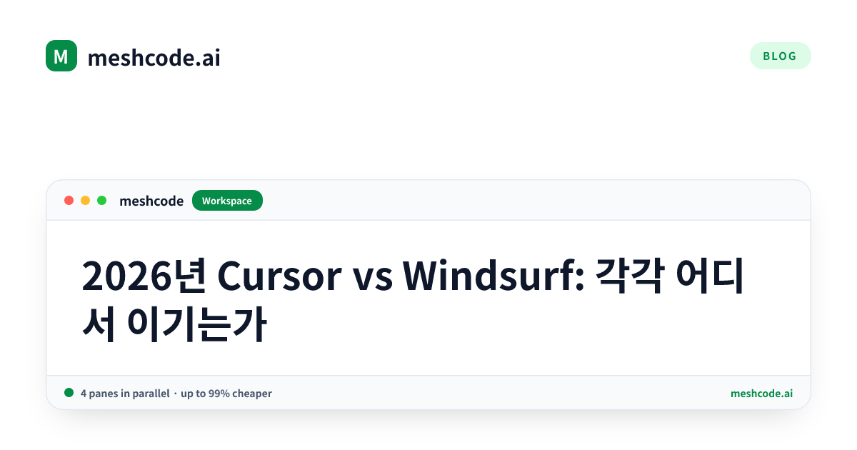 2026년 Cursor vs Windsurf: 각각 어디서 이기는가