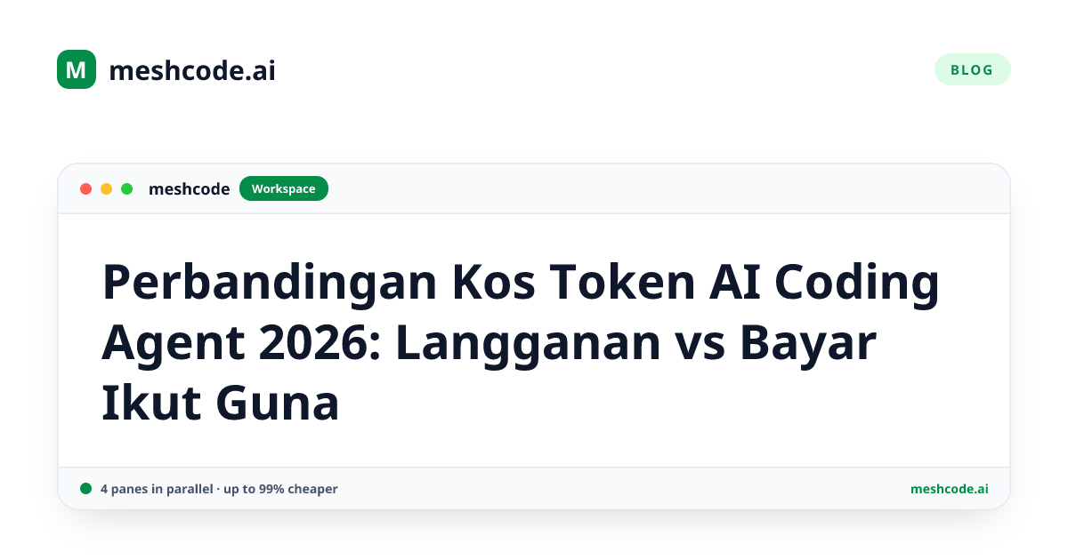 Perbandingan Kos Token AI Coding Agent 2026: Langganan vs Bayar Ikut Guna