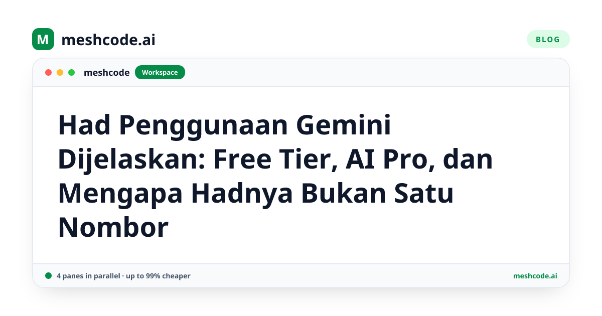 Had Penggunaan Gemini Dijelaskan: Free Tier, AI Pro, dan Mengapa Hadnya Bukan Satu Nombor