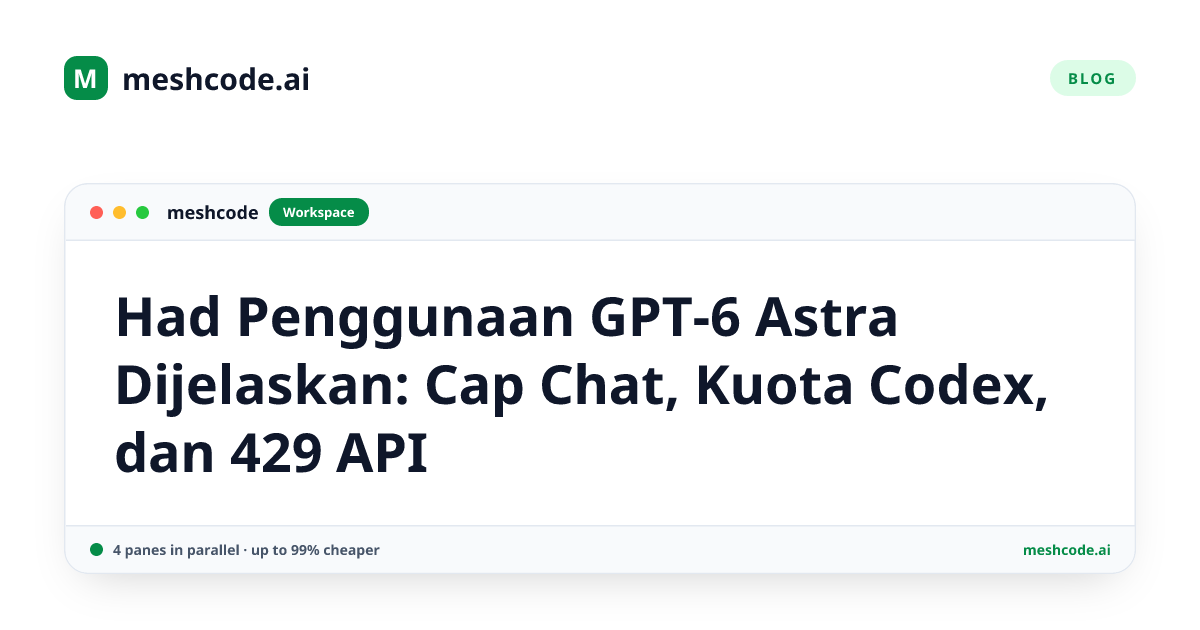 Had Penggunaan GPT-6 Astra Dijelaskan: Cap Chat, Kuota Codex, dan 429 API