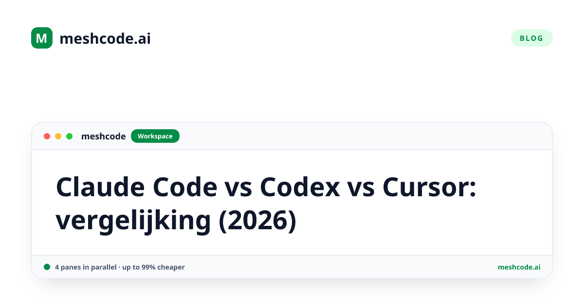 Claude Code vs Codex vs Cursor: vergelijking (2026)