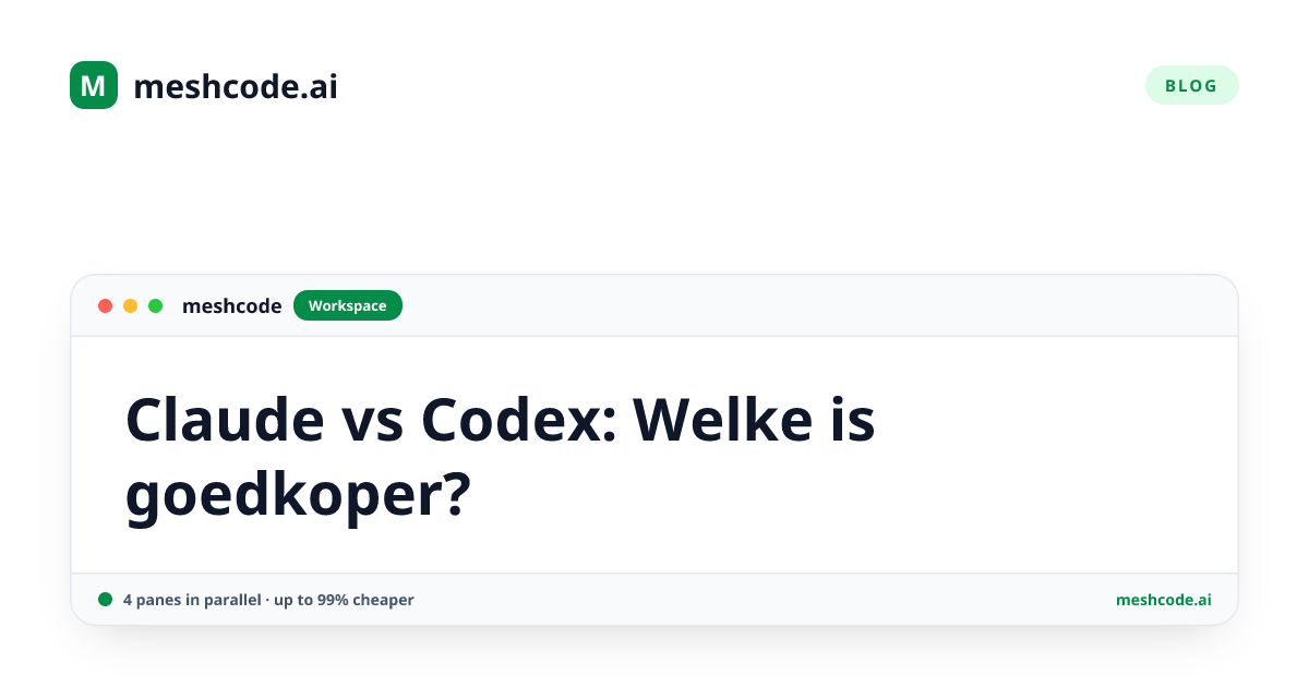 Claude vs Codex: Welke is goedkoper?