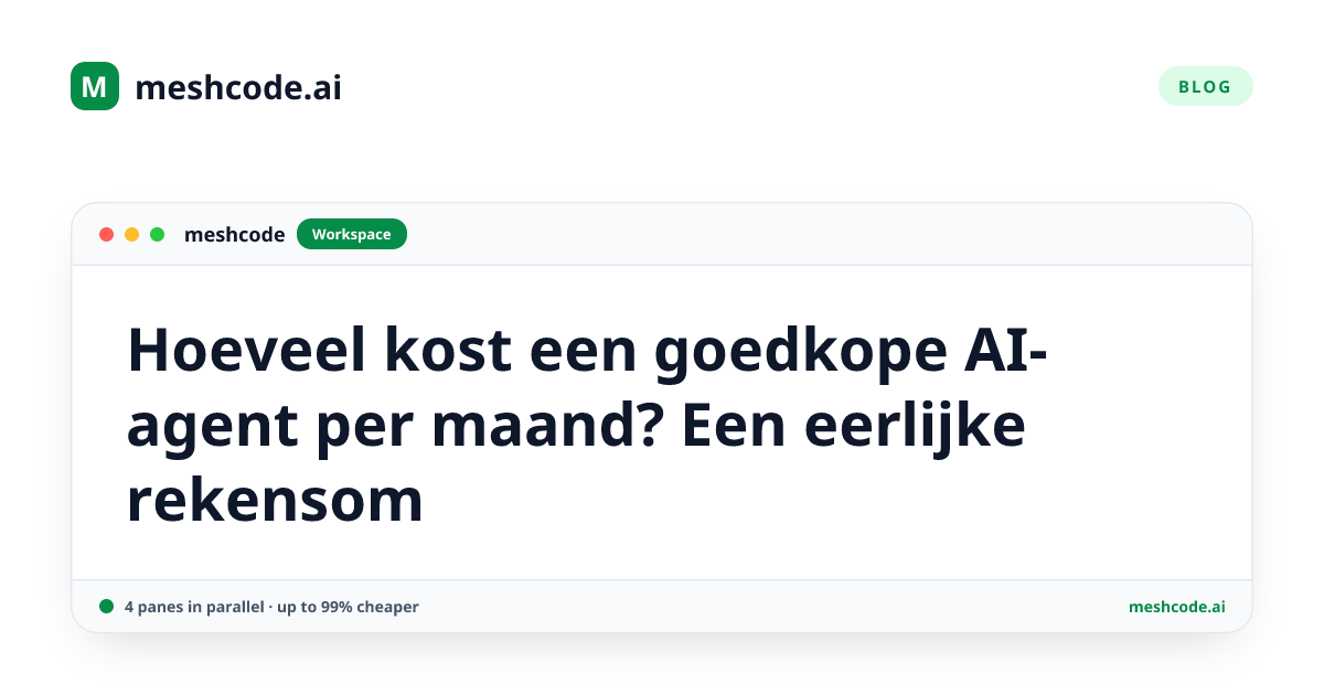 Hoeveel kost een goedkope AI-agent per maand? Een eerlijke rekensom