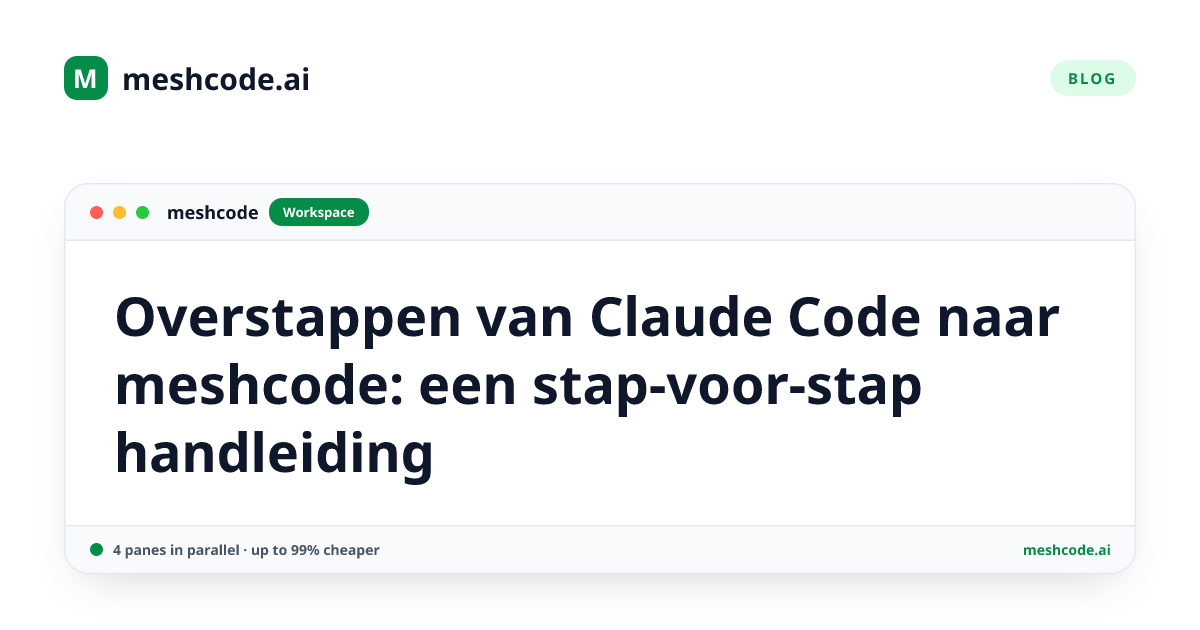 Overstappen van Claude Code naar meshcode: een stap-voor-stap handleiding