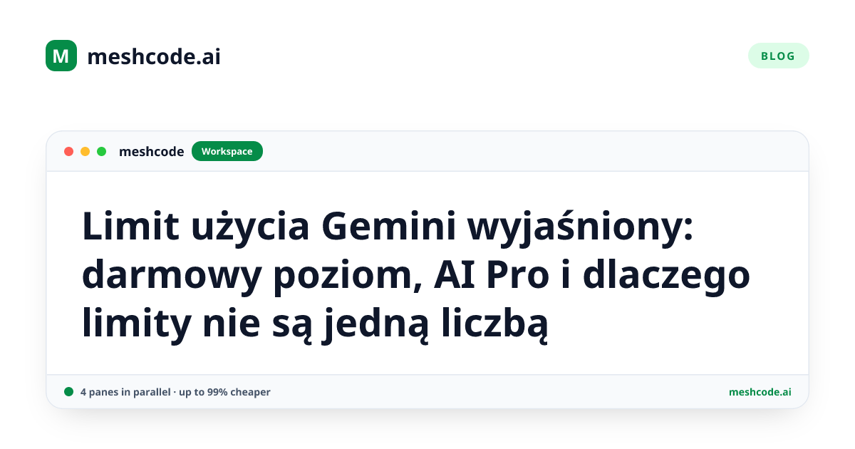 Limit użycia Gemini wyjaśniony: darmowy poziom, AI Pro i dlaczego limity nie są jedną liczbą