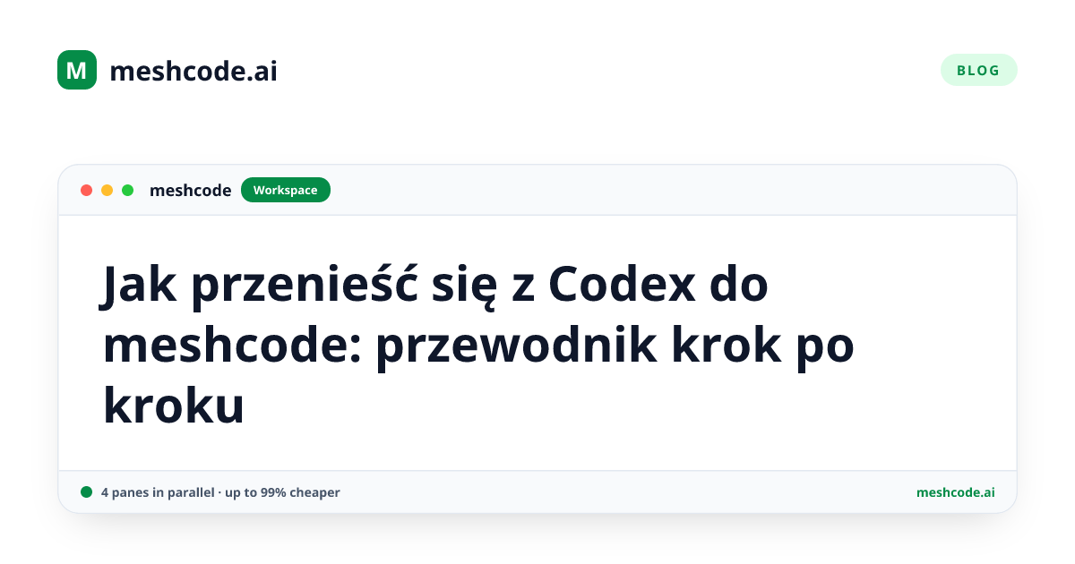 Jak przenieść się z Codex do meshcode: przewodnik krok po kroku