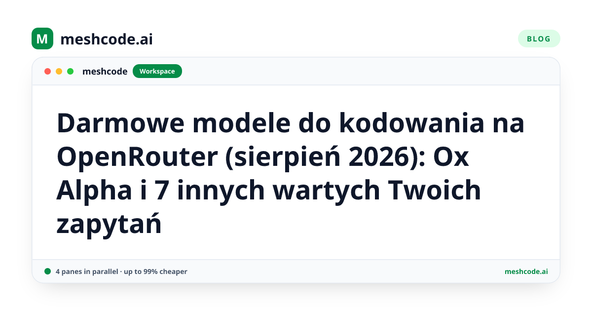 Darmowe modele do kodowania na OpenRouter (sierpień 2026): Ox Alpha i 7 innych wartych Twoich zapytań