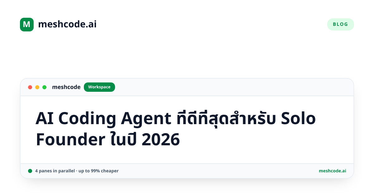 AI Coding Agent ที่ดีที่สุดสำหรับ Solo Founder ในปี 2026