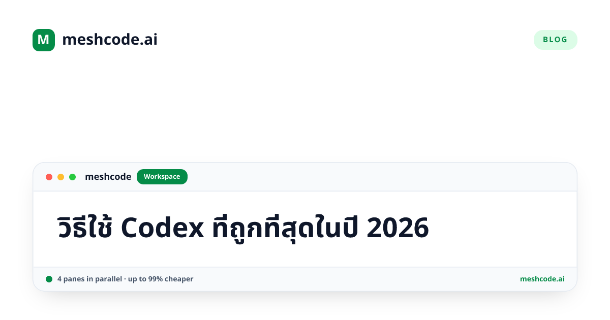 วิธีใช้ Codex ที่ถูกที่สุดในปี 2026