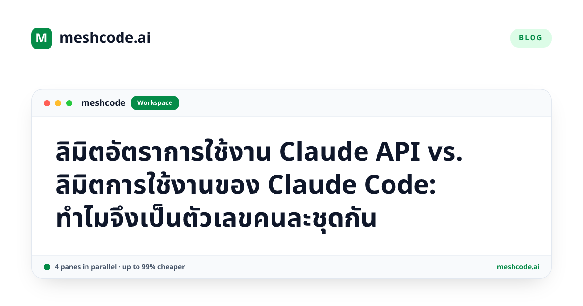ลิมิตอัตราการใช้งาน Claude API vs. ลิมิตการใช้งานของ Claude Code: ทำไมจึงเป็นตัวเลขคนละชุดกัน