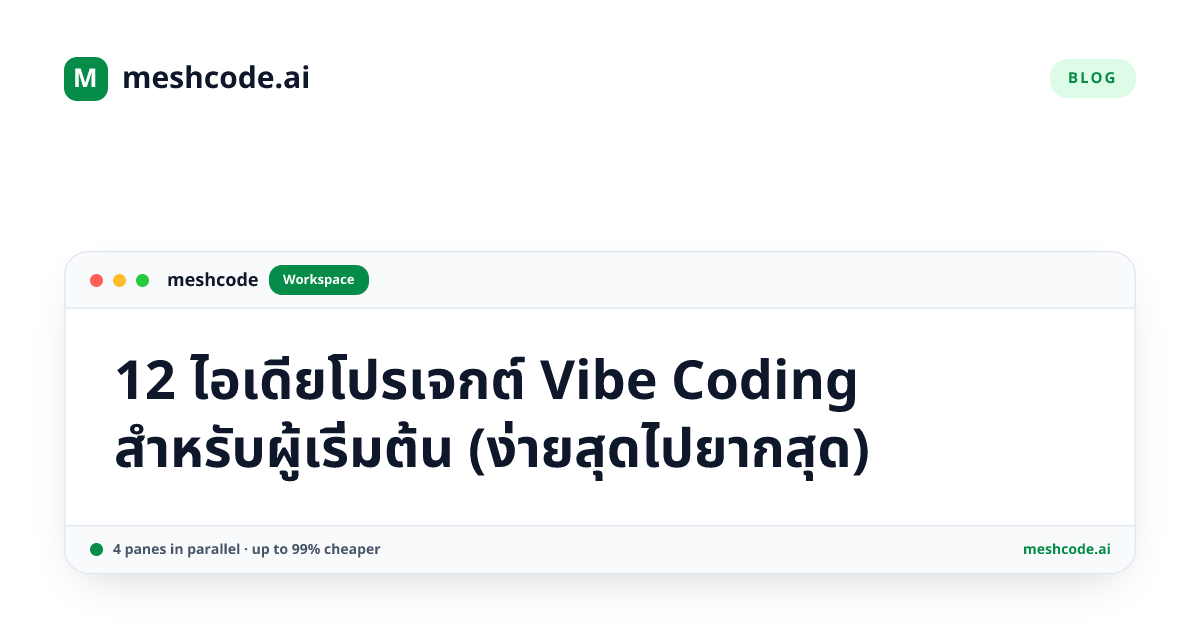 12 ไอเดียโปรเจกต์ Vibe Coding สำหรับผู้เริ่มต้น (ง่ายสุดไปยากสุด)