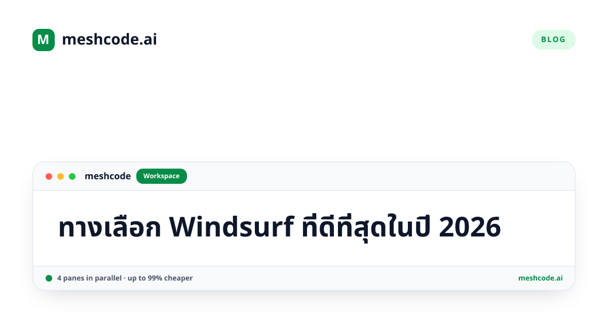 ทางเลือก Windsurf ที่ดีที่สุดในปี 2026