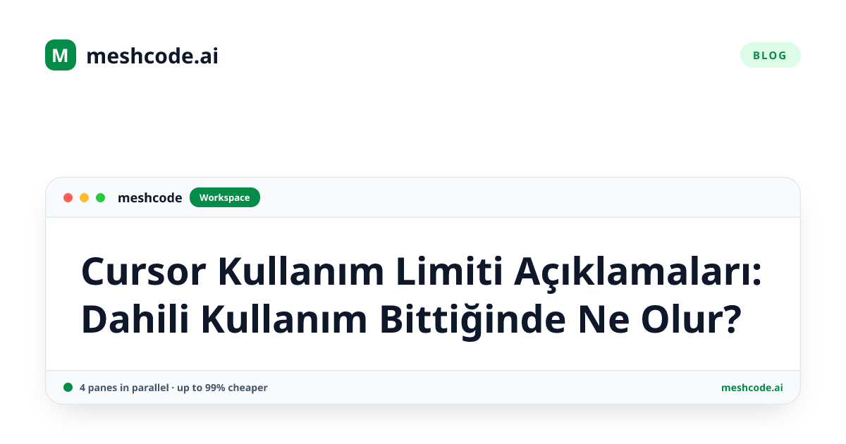 Cursor Kullanım Limiti Açıklamaları: Dahili Kullanım Bittiğinde Ne Olur?