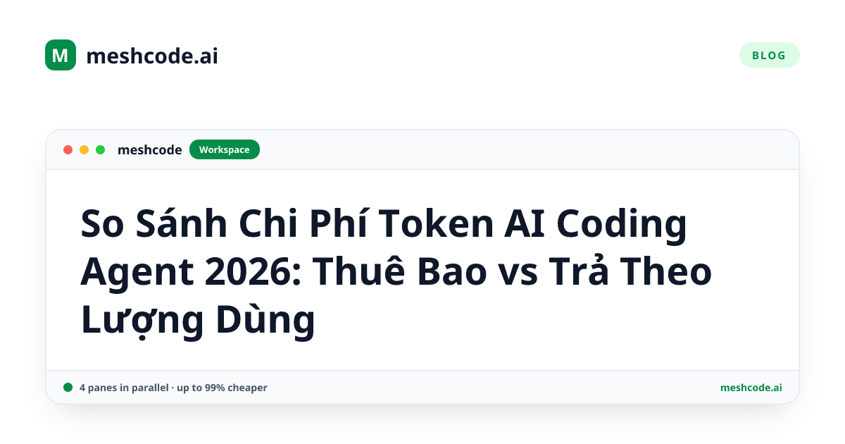 So Sánh Chi Phí Token AI Coding Agent 2026: Thuê Bao vs Trả Theo Lượng Dùng