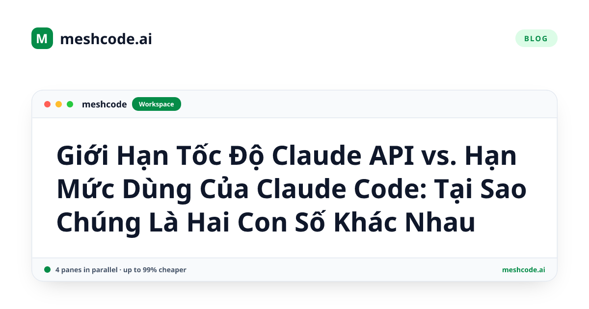 Giới Hạn Tốc Độ Claude API vs. Hạn Mức Dùng Của Claude Code: Tại Sao Chúng Là Hai Con Số Khác Nhau