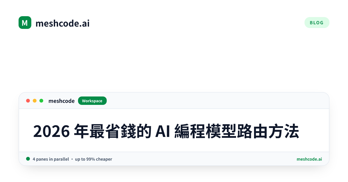 2026 年最省錢的 AI 編程模型路由方法