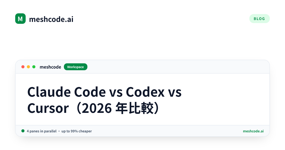 Claude Code vs Codex vs Cursor（2026 年比較）