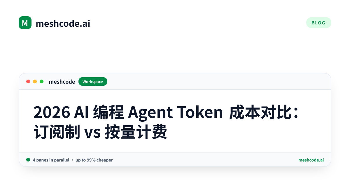 2026 AI 编程 Agent Token 成本对比：订阅制 vs 按量计费