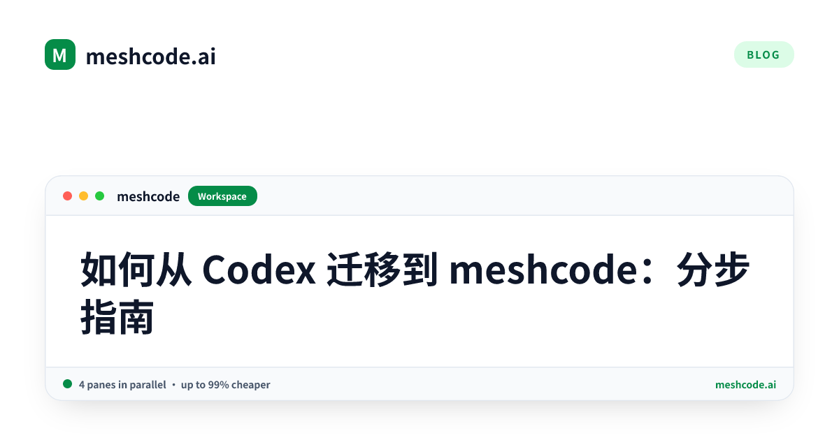 如何从 Codex 迁移到 meshcode：分步指南